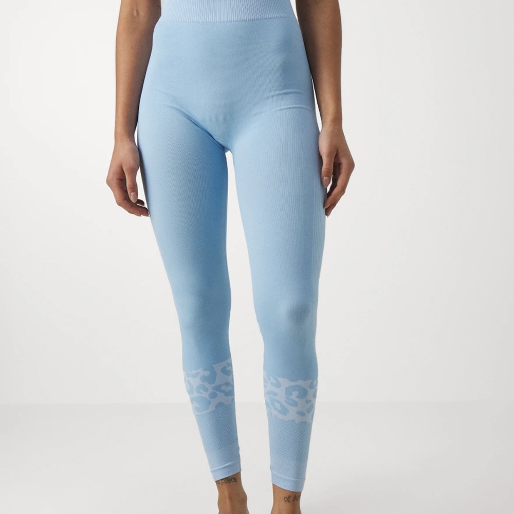 NWT Sweaty Betty Women's Blue TECH Animal Base Layer Leggings Size L
